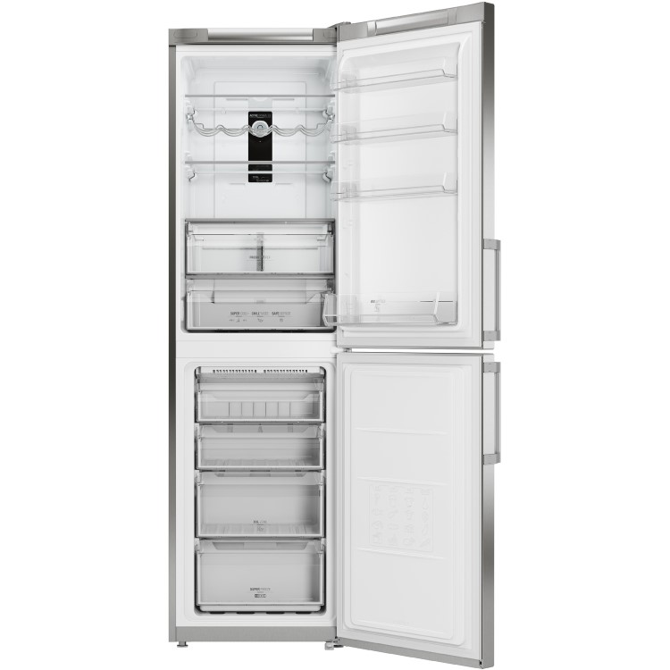 Hotpoint XUL95T1ZXOJH Ultima 201x60cm Freestanding Fridge Freezer Shiny Inox