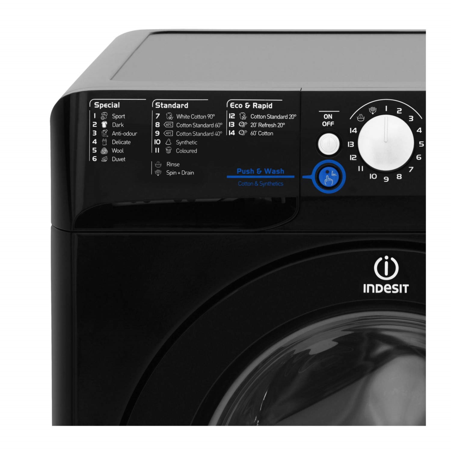 Indesit XWA81252XK 8kg 1200rpm Freestanding Washing Machine Black