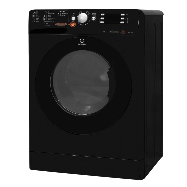GRADE A2 - Indesit XWDE751480XK 7kg Wash 5kg Dry 1400rpm Freestanding Washer Dryer-Black
