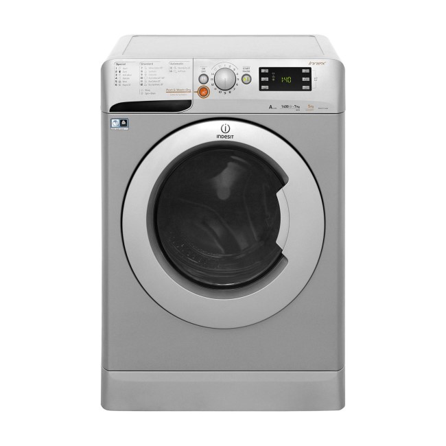 GRADE A2 - Indesit XWDE751480XS 7kg Wash 5kg Dry 1400rpm Freestanding Washer Dryer-Silver