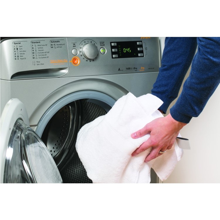 GRADE A1 - Indesit XWDE861480XS 8kg Wash 6kg Dry 1400rpm Freestanding Washer Dryer-Silver