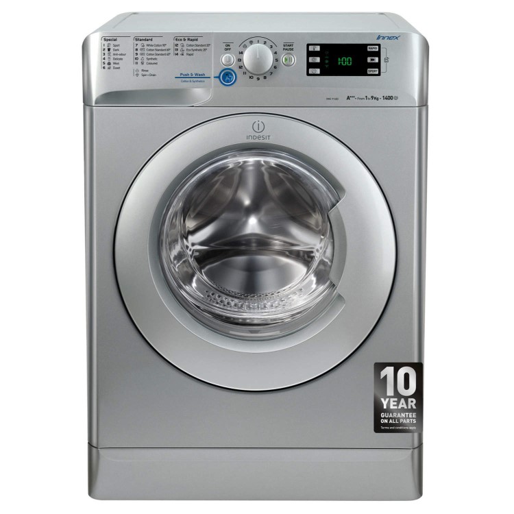 GRADE A1 - Indesit XWE91483XS Innex 9kg 1400rpm Freestanding Washing Machine Silver