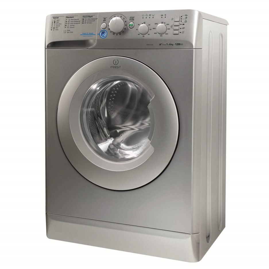 Indesit XWSC61252S Slim Depth Silver 6kg 1200rpm Freestanding Washing