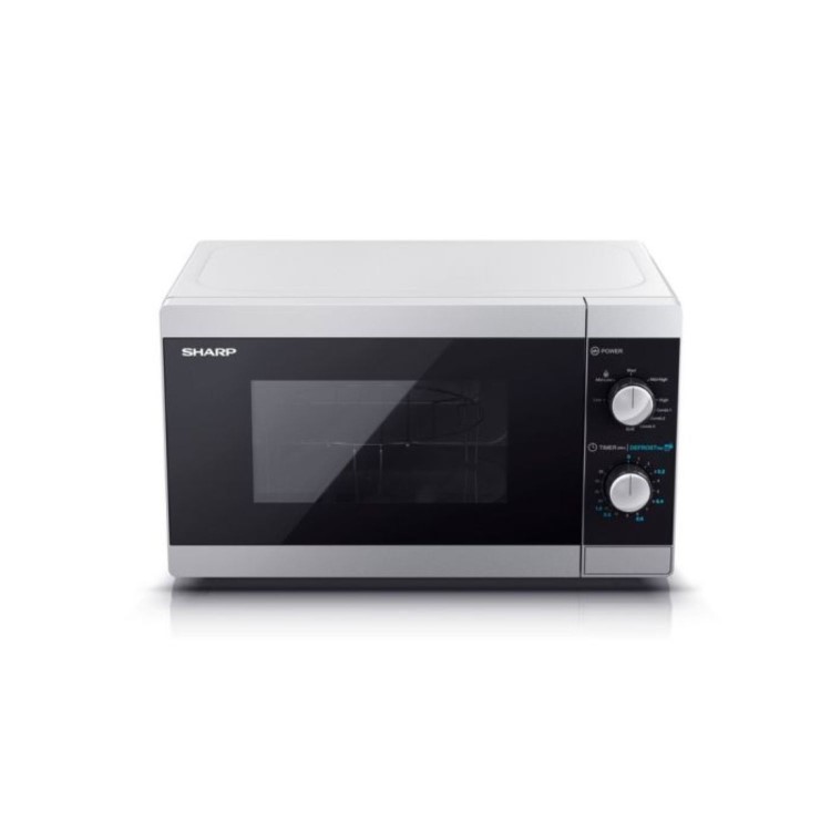 Sharp YC-MG01U-S 20L 800W Solo & Grill Microwave – Silver Compact & Easy-Use Cooking Power
