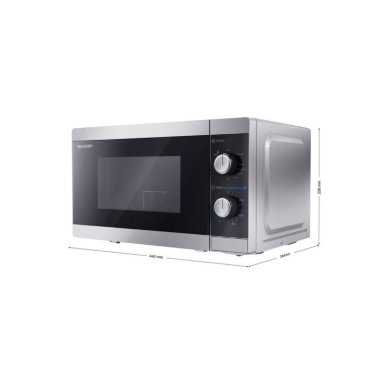 Sharp YC-MG01U-S 20L 800W Solo & Grill Microwave – Silver Compact & Easy-Use Cooking Power