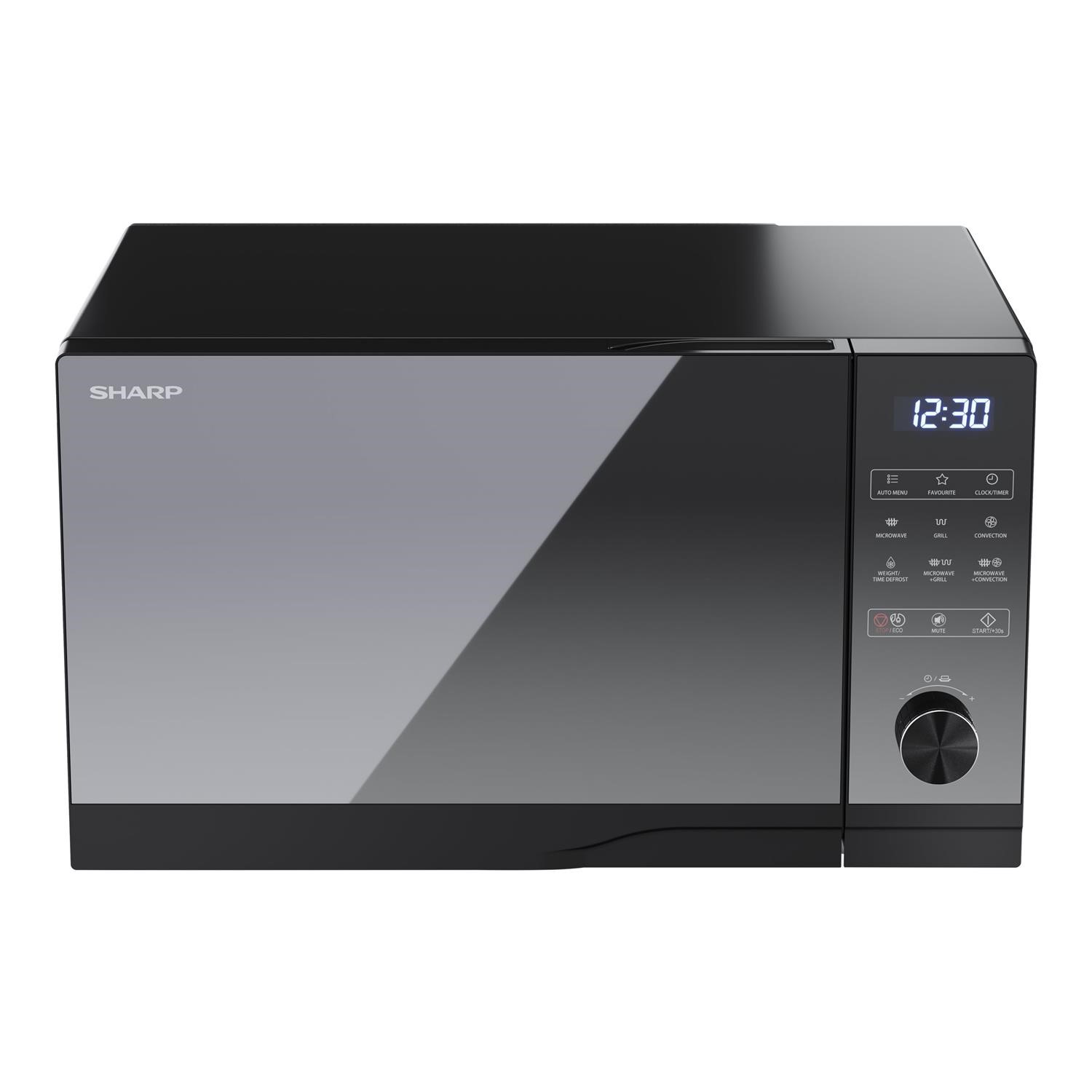 Sharp 25L 900W Digital Flatbed Combination Microwave Oven Black