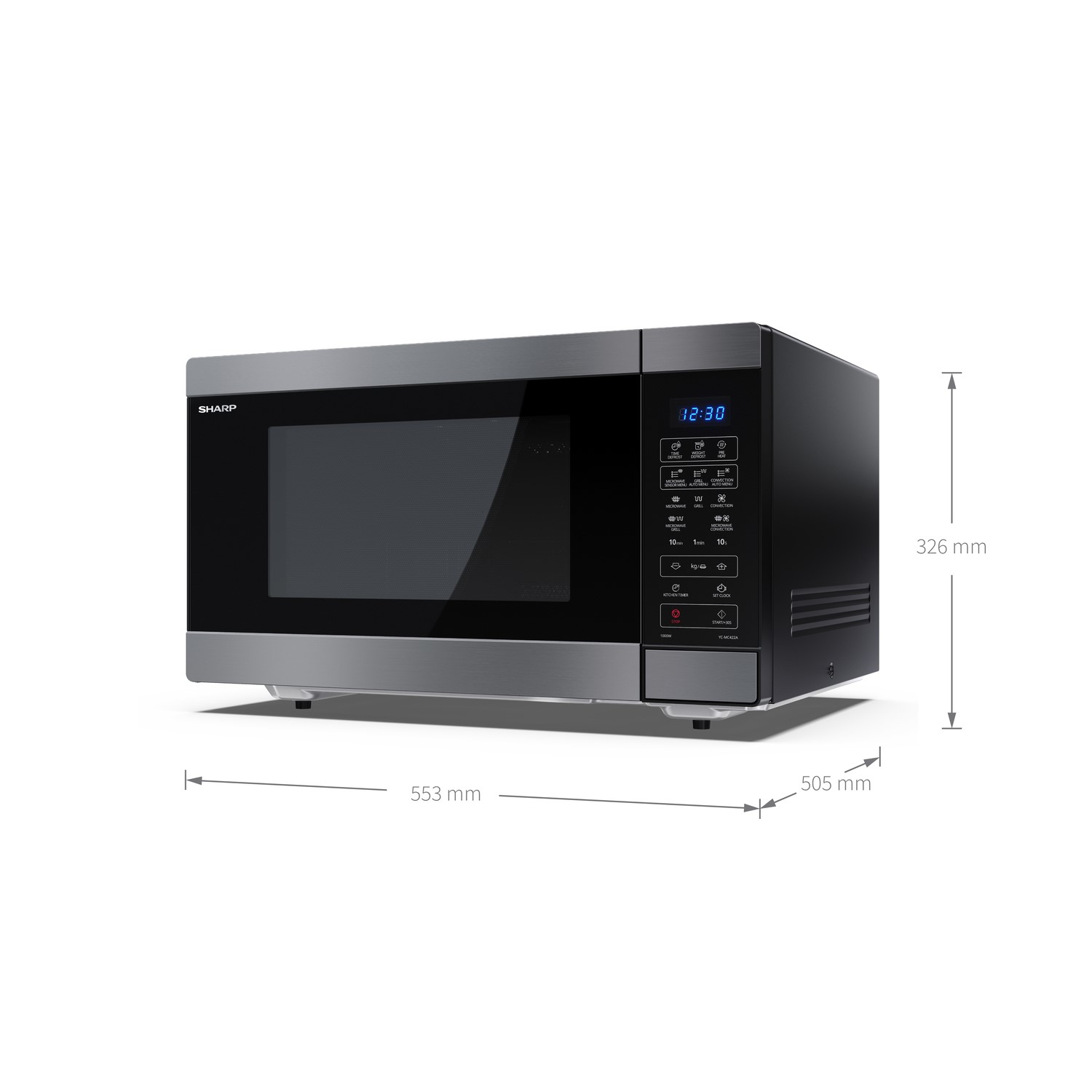 Sharp 42L Freestanding Combination Microwave Oven & Grill - Black Steel ...
