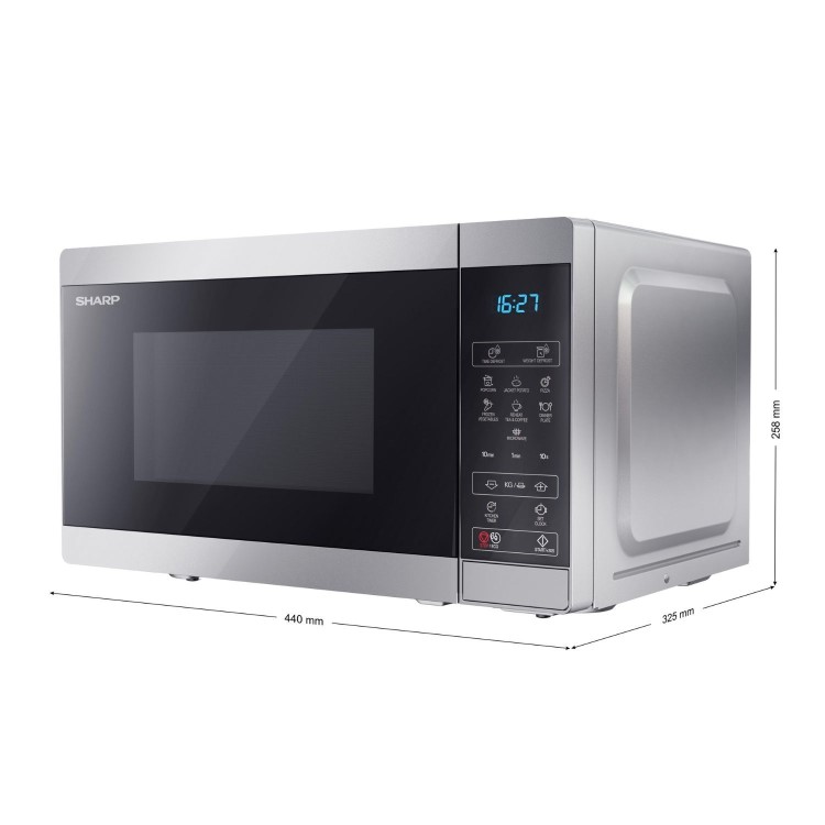 Sharp 20L Freestanding Digital Solo Microwave - Silver