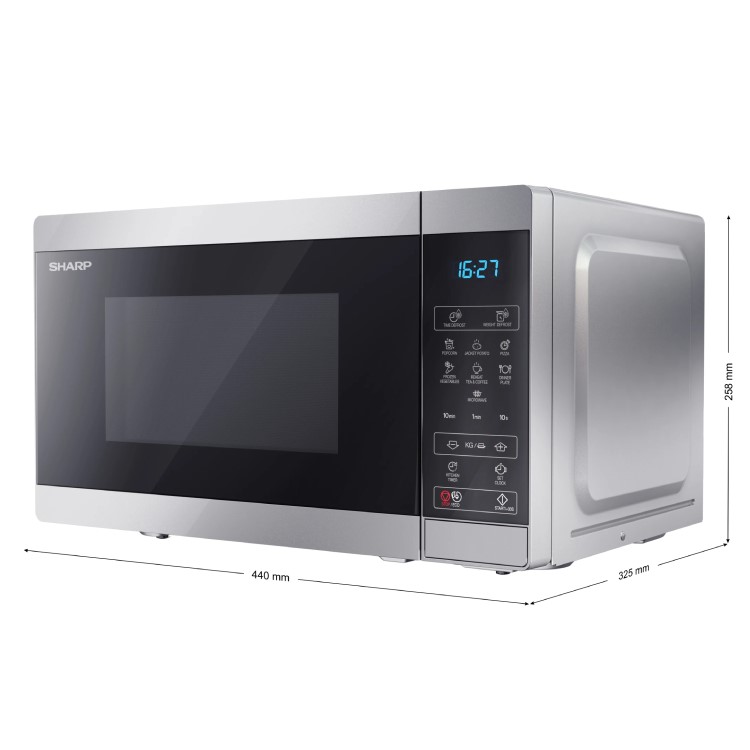 Sharp 20L Freestanding Digital Solo Microwave - Silver