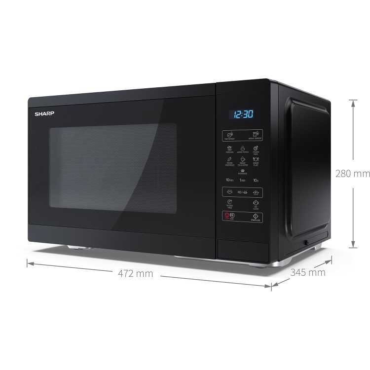 Sharp 25L Freestanding Digital Solo Microwave - Black