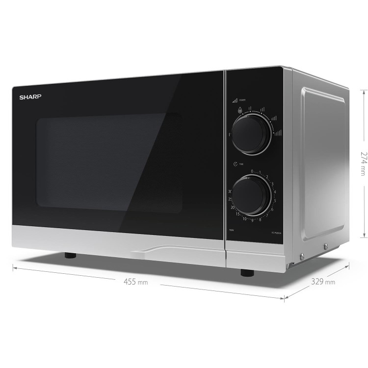 Sharp 20L 700W Solo Microwave - Silver