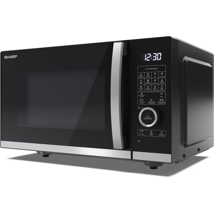 Refurbished Sharp YCQC254AUB 25L 900W Digital Combination Flatbed Microwave Black