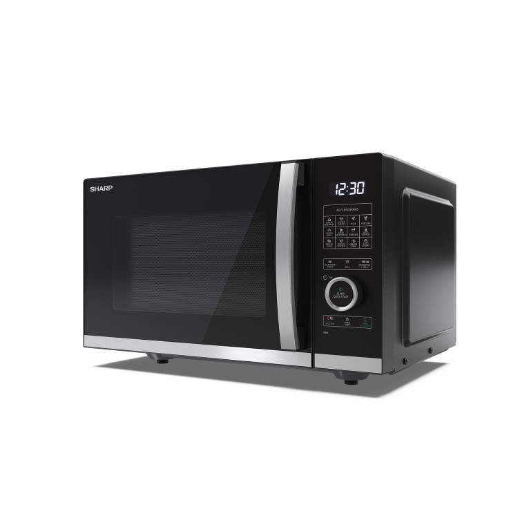 Sharp 23L 900W Digital Flatbed Microwave with Grill - Black
