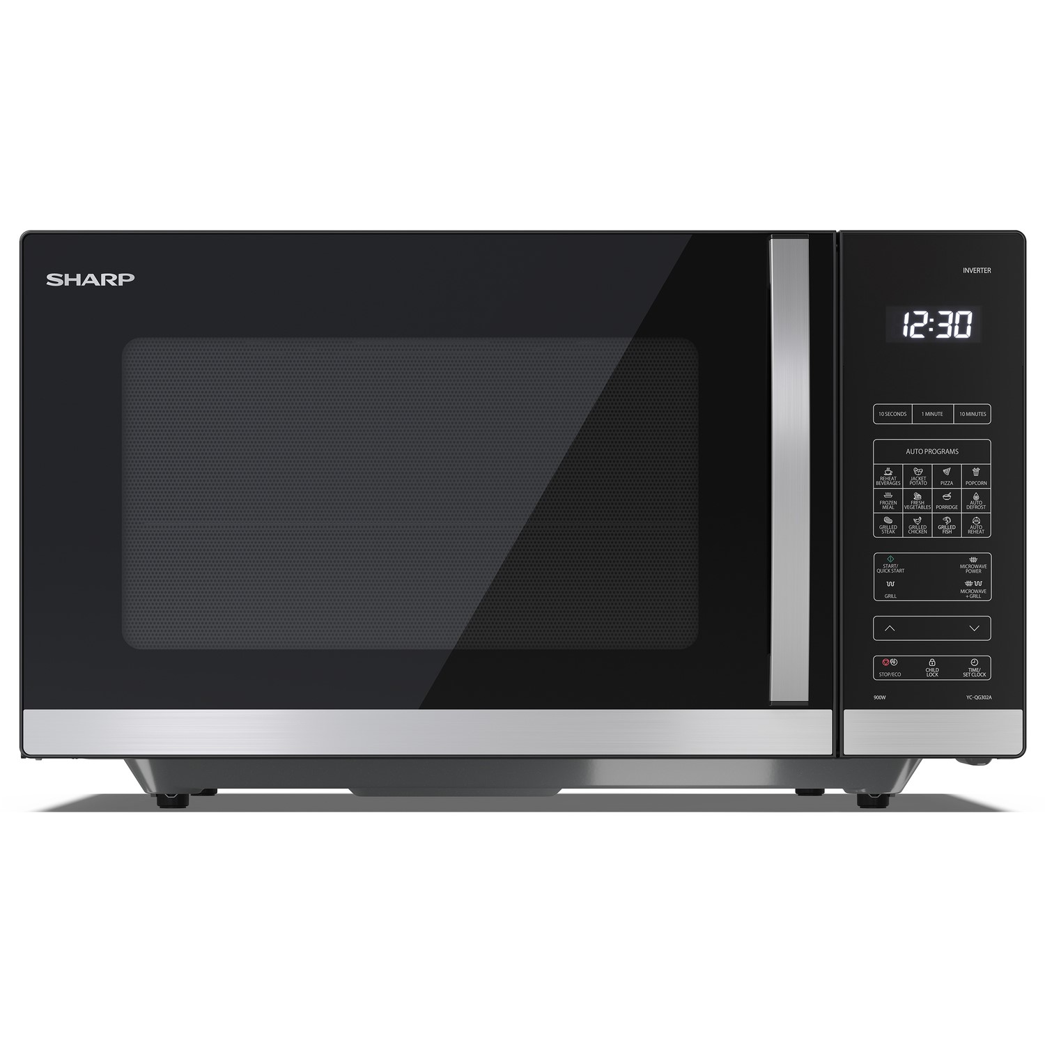 Sharp 30L Digital Flatbed Microwave with Grill Black YCQG302AUB