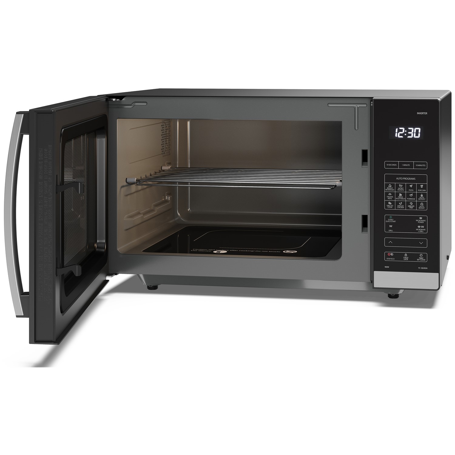 Sharp 30L Digital Flatbed Microwave with Grill Black YCQG302AUB