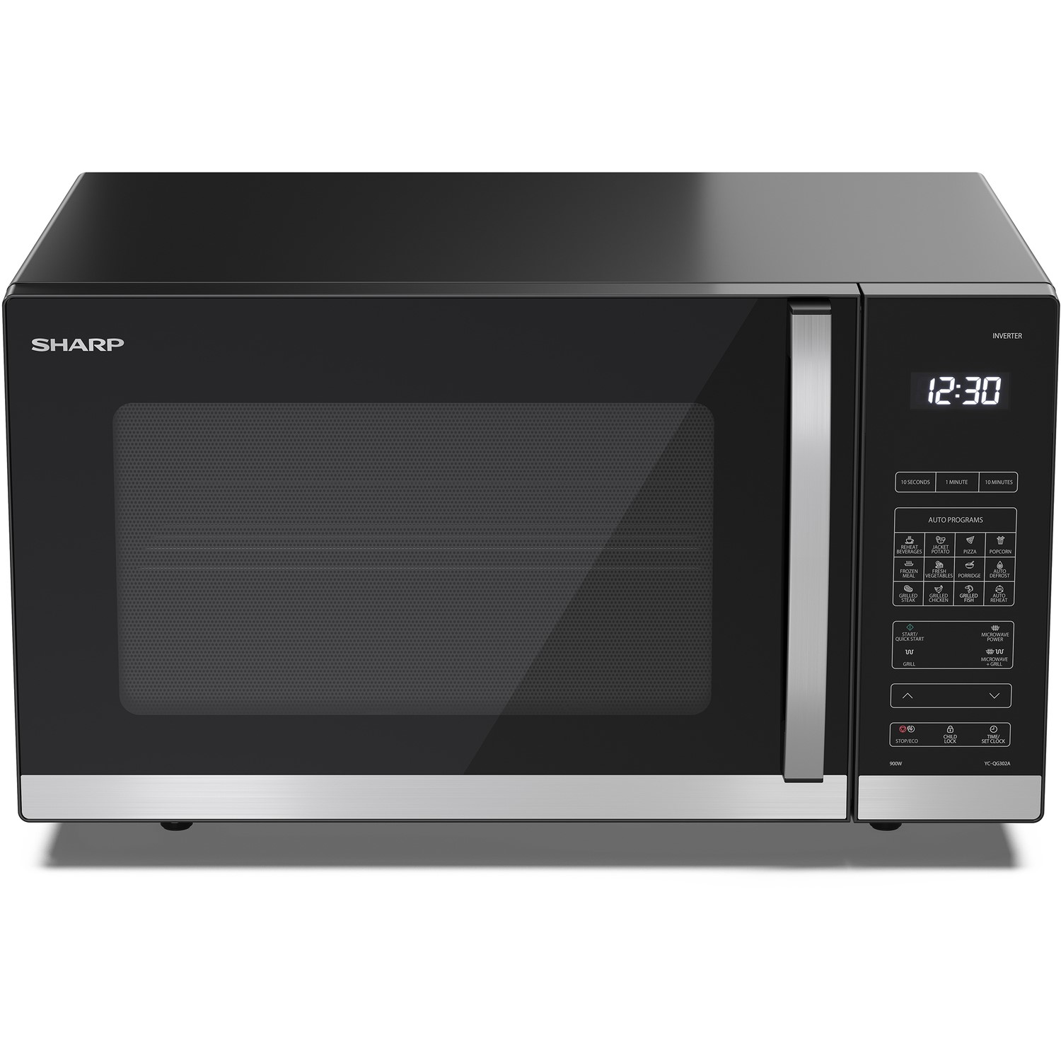 Sharp 30L Digital Flatbed Microwave with Grill Black YCQG302AUB