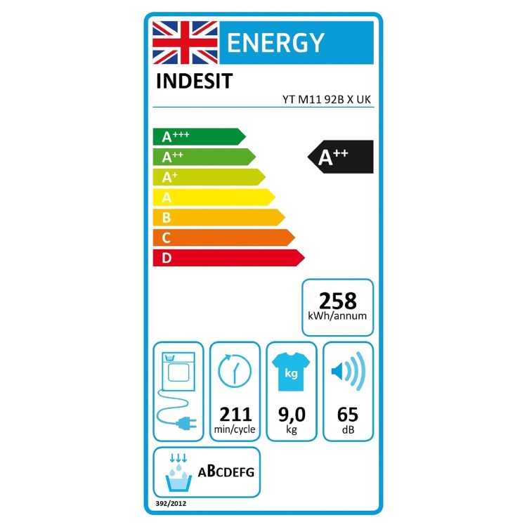 Indesit Push&Go 9kg Heat Pump Dryer - Black