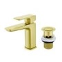 GRADE A1 - Brushed Brass Cloakroom Mono Basin Mixer Tap With Waste - Zana