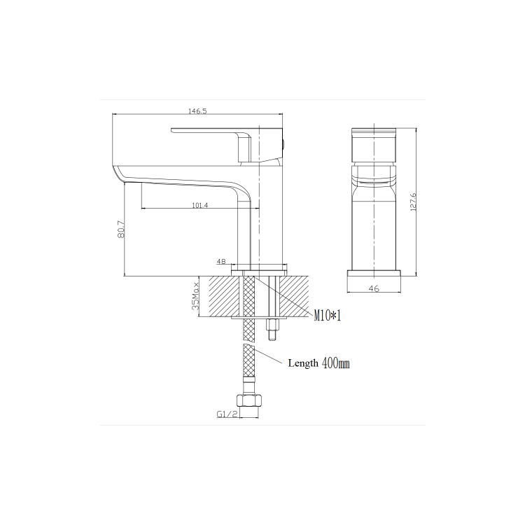 Brushed Brass Cloakroom Mono Basin Mixer Tap With Waste - Zana