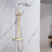 GRADE A1 - Brushed Brass Thermostatic Shower Mixer with Riser Rail Kit Cool Touch - Zana