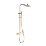 Brushed Brass Thermostatic Bar Mixer Shower Set with Slide Rail Kit & Hand Shower - Zana
