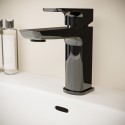 ZANABCBSM Black Chrome Mono Basin Mixer Tap with Slotted Basin Waste - Zana