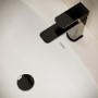 Black Chrome Mono Basin Mixer Tap with Slotted Basin Waste - Zana
