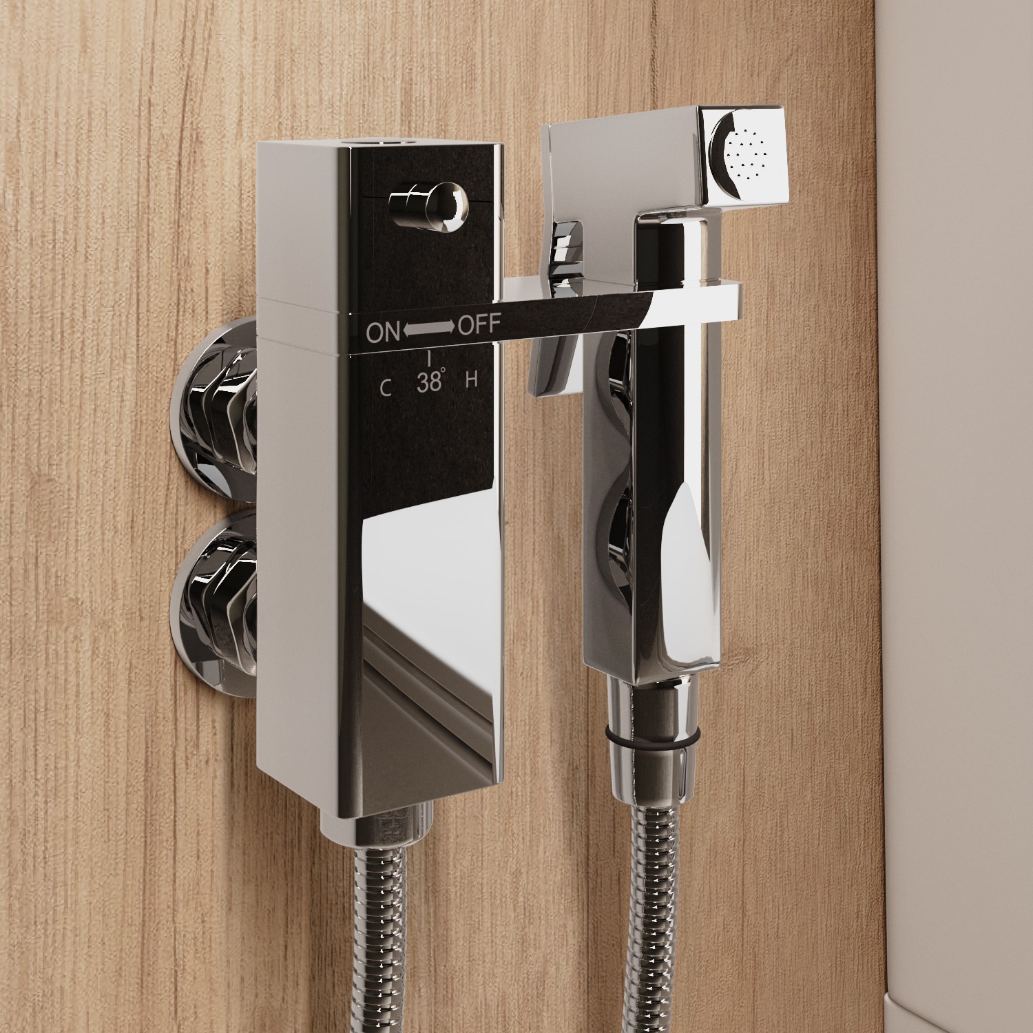 Chrome Thermostatic Douche Shower / Bide...