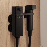 Black Thermostatic Douche Shower / Bidet Shower Spray Kit - Zana