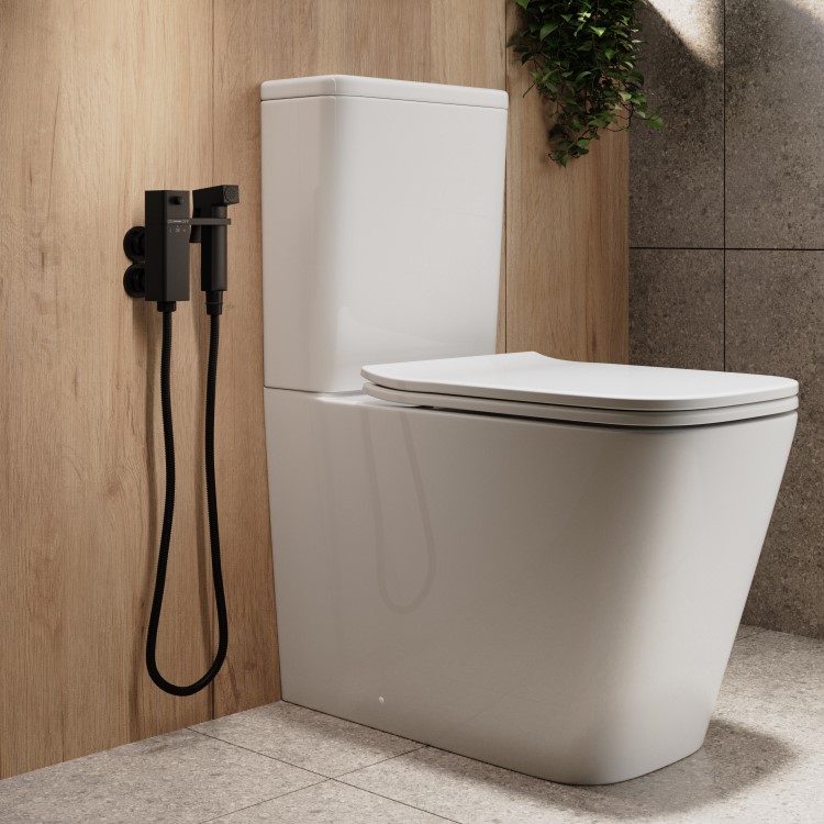 Black Thermostatic Douche Shower / Bidet Shower Spray Kit - Zana