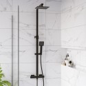 ZANASQMB2 Black 2 Outlet Thermostatic Bar Mixer Shower Set with Hand Shower - Zana