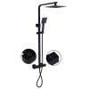 Black Thermostatic Mixer Shower with Square Overhead &amp; Hand Shower - Zana
