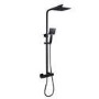ALMOST PERFECT - Black Thermostatic Mixer Shower with Square Overhead & Handset - Zana