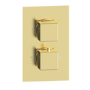 Brushed Brass 1 Outlet Concealed Thermostatic Shower Valve with Dual Control - Zana