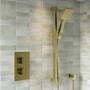 Brushed Brass 1 Outlet Concealed Thermostatic Shower Valve with Dual Control - Zana