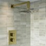 Brushed Brass 1 Outlet Concealed Thermostatic Shower Valve with Dual Control - Zana