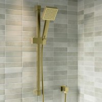 Brushed Brass Shower Slide Rail Kit - Zana Brushed Brass Shower Slide Rail Kit - Zana