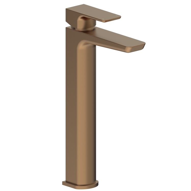 Brushed Bronze Tall Mono Basin Mixer Tap - Zana