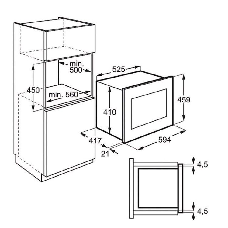 Zanussi ZBM26542BA Built-in inclusive frame Microwave Oven in Black