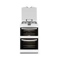 Zanussi ZCG43200WA 55cm Double Oven Gas Cooker - White