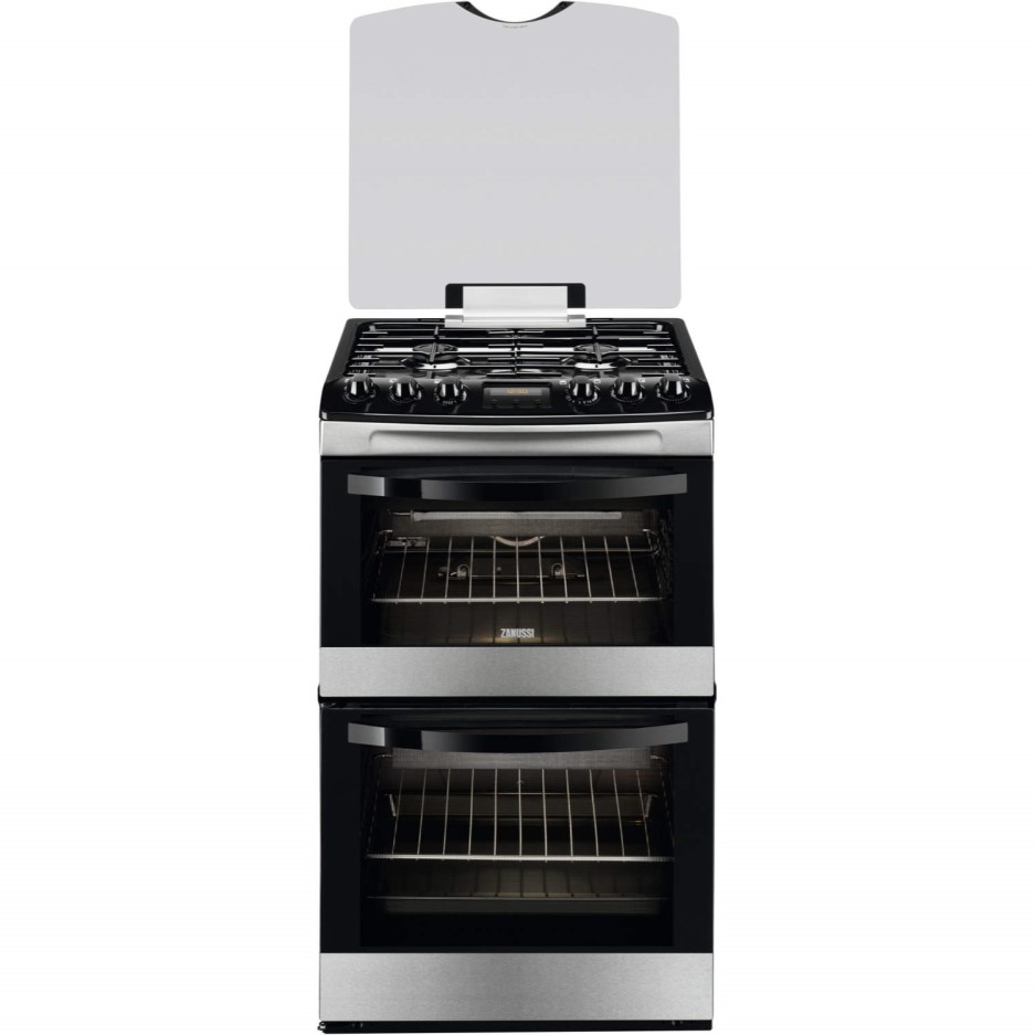 Zanussi ZCG43210XA 55cm Double Cavity LPG Gas Cooker Stainless Steel