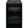 Refurbished Zanussi ZCG43250BA 55cm Double Oven Gas Cooker With Minute Minder - Black