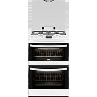 GRADE A3 - Heavy cosmetic damage - Zanussi ZCG63200WA White 60cm Double Oven Gas Cooker