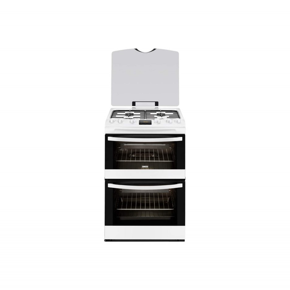 Zanussi ZCG63200WA 60cm Double Oven Gas Cooker White Appliances Direct