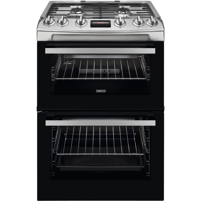 GRADE A2 - Zanussi ZCG63250XA 60cm Double Oven Gas Cooker With Electric Grill - Stainless Steel