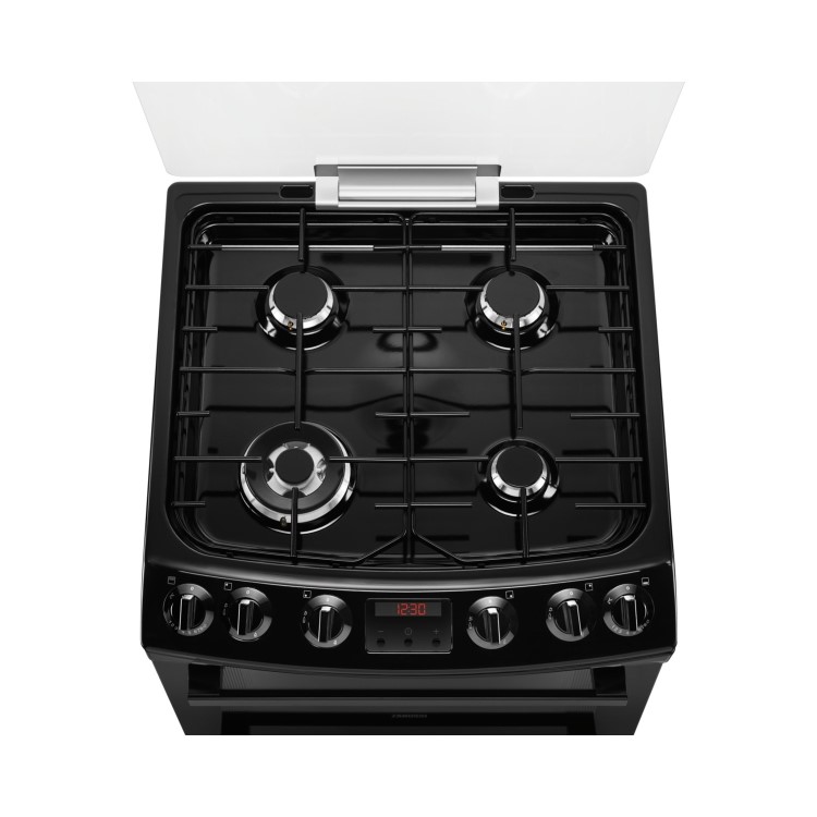 Refurbished Zanussi ZCG63260BE 60cm Double Oven Gas Cooker Black