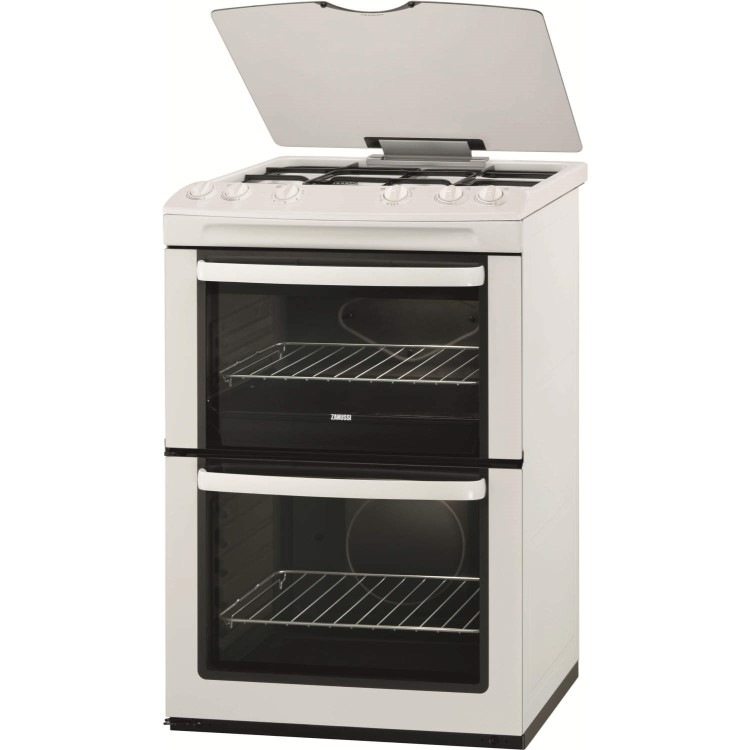 Zanussi ZCG661GWC White Double Oven 60cm Gas Cooker