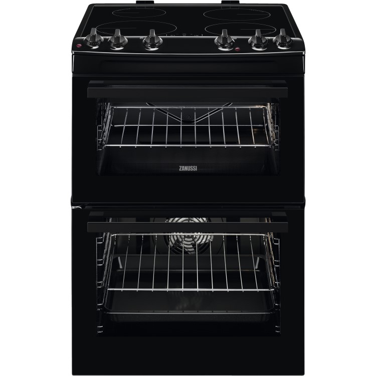 Zanussi 60cm Double Oven Electric Cooker with Induction Hob - Black