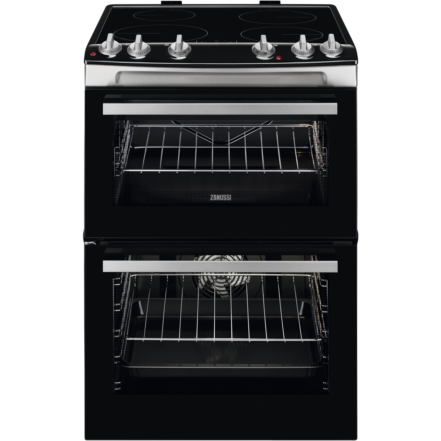 Zanussi Zci66050xa 60cm Double Oven Electric Cooker With Induction Hob Stainless Steel Appliances Direct