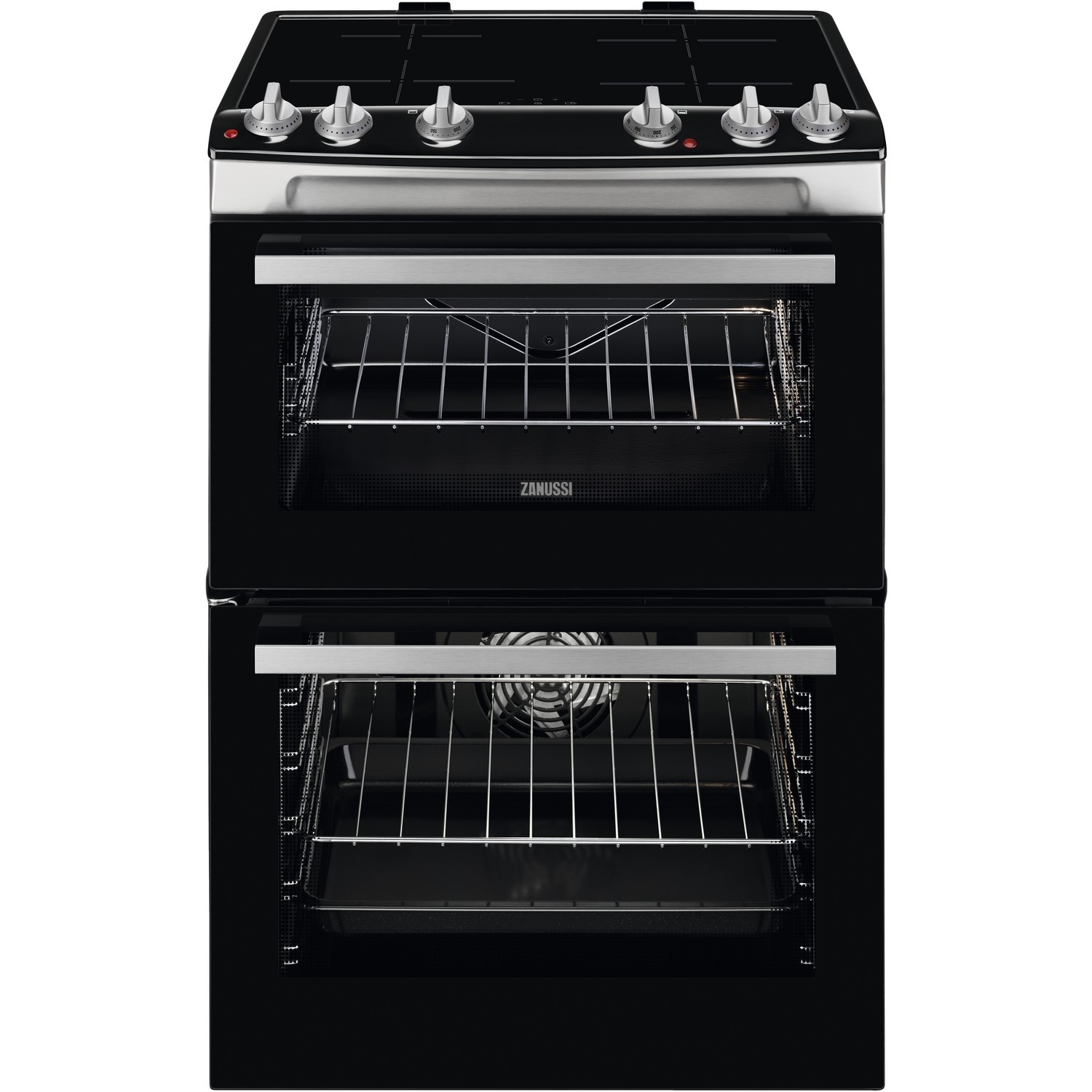 Zanussi 60cm Double Oven Induction Electric Cooker - Stainless Steel